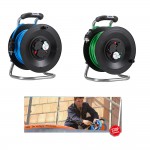 Bedruckungs-Paket 1. bestehend aus 2 x Kabeltrommel Professional Kunststoff in, 50 m H07BQ-F 3G1,5 mit 3-fach- Steckdose DiagS