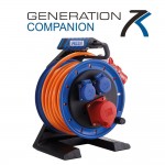 Vollkunstoff-Drehstromtrommel  HEDI Generation 7, Companion mit 20 m HEDI Panzerkabel PLUS H07BQ-F 5G2,5 in orange