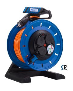 Vollkunstoffkabeltrommel HEDI Generation 7, mit Schleifring 33 m H07BQ-F 3G2,5 orange