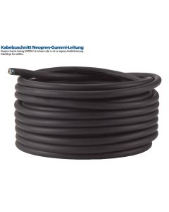 Kabelzuschnitt Neopren-Gummi-Leitung (H07RN-F) in schwarz 5G6,0