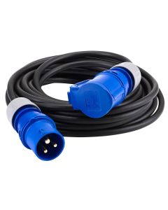 HEDI 20 Meter CEE Camping-Verlängerungsleitung mit Neopren-Gummi-Leitung (H07RN-F) in schwarz 3G2,5